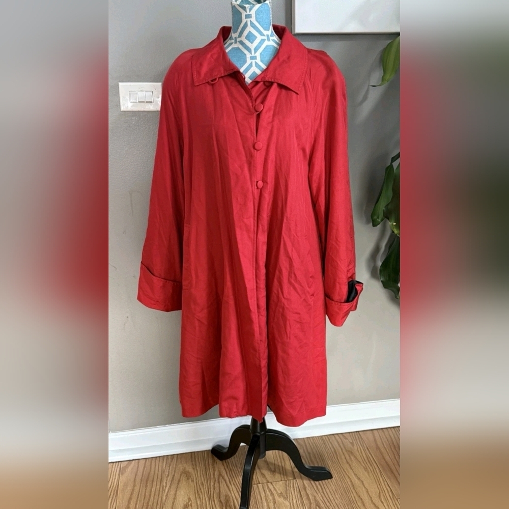 Dennis by Dennis Basso Red Swing Coat Women’s Sz Large